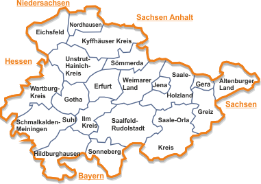 karte th&uuml;ringen